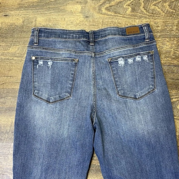 Judy Blue Slim Fit Distressed Jeans Womens 15/32 Blue Denim JB82172 Stretch - Picture 7 of 10